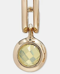 Anne Klein Stone Charm Huggie Hoop Earrings