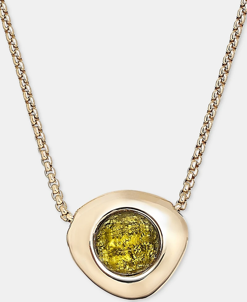 Anne Klein Stone Pebble Pendant Necklace, 16" + 3" extender