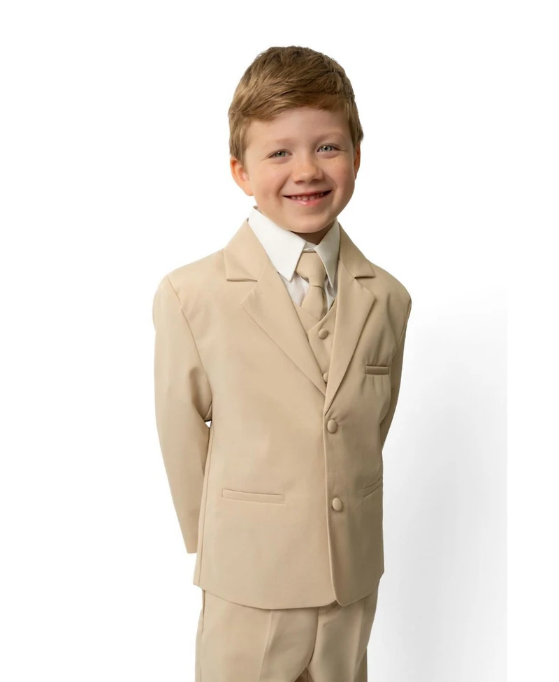 Peanut Butter Collection Toddler Boys Joey 5-Piece Shirt, Tie, Jacket, Vest and Pants Suit Set