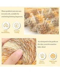 Aeelike 6-Piece Gradient Yarn Set for Crocheting, 50g Each, Soft Ombre Yarn Skeins for Diy Blankets Scarves Hats