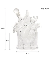The Wine Savant Heart 25 oz. Wine Decanter Set
