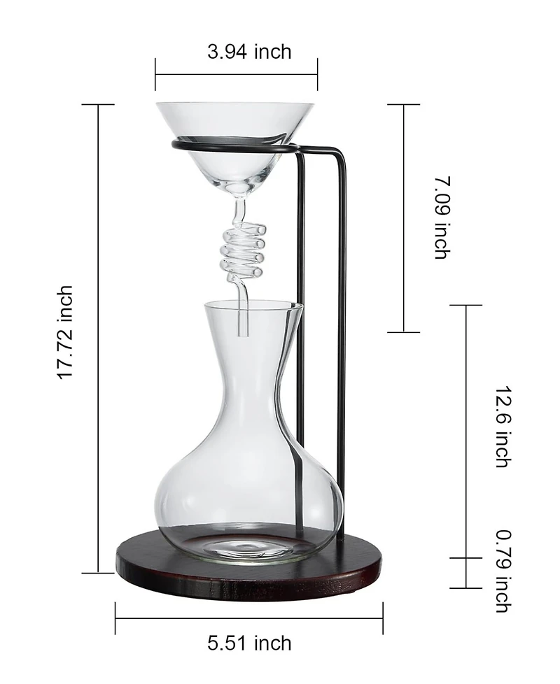 The Wine Savant Wine Tower 76 oz. Wine Decanter Aerator Set