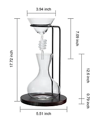 The Wine Savant Wine Tower 76 oz. Wine Decanter Aerator Set