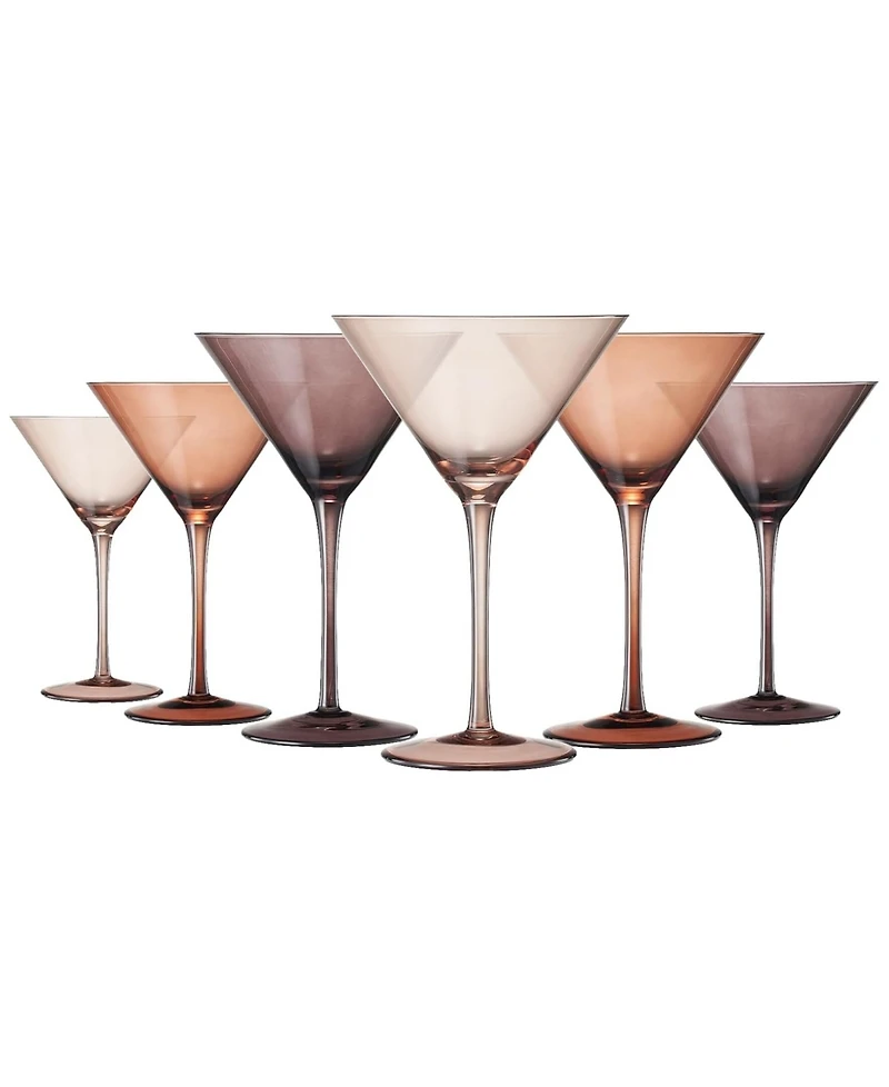 The Wine Savant Venus Ribbed Martini Glasses, Set of 6