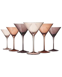 The Wine Savant Venus Ribbed Martini Glasses, Set of 6