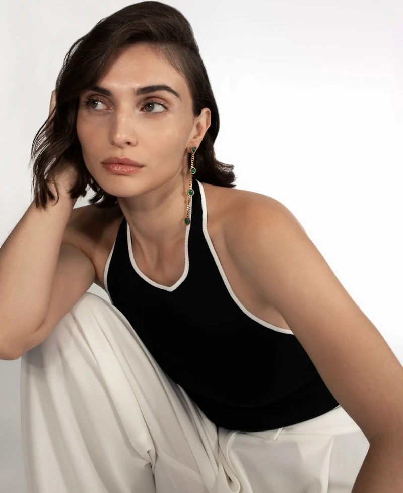 St. Moran Tarnish-Resistant Gold Malachite Lafeyette Earrings