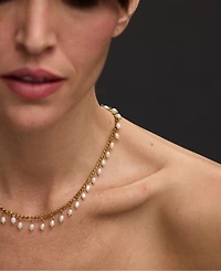 St. Moran Tarnish-Resistant Gold Natural Freshwater Imitation Pearl Mini Vicentina Necklace