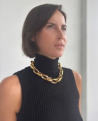 St. Moran Gold Chunky Adjustable Collar to Necklace Genevieve Layering Necklace