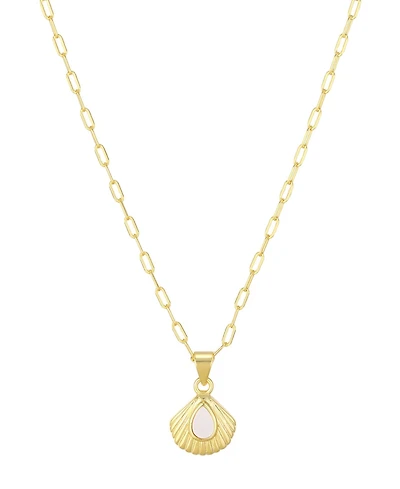 St. Moran Natural Imitation Pearl Shell Paperclip Palm Necklace