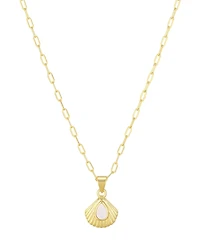 St. Moran Natural Imitation Pearl Shell Paperclip Palm Necklace