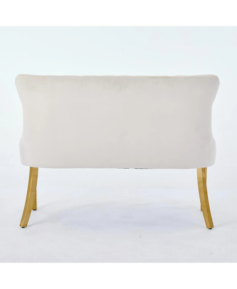 Flynama Velvet Tufted Wingback 2-Seat Dining Bench