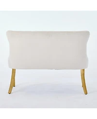 Flynama Velvet Tufted Wingback 2-Seat Dining Bench