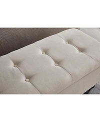 Flynama 59" Fabric Button Tufted Storage Bench