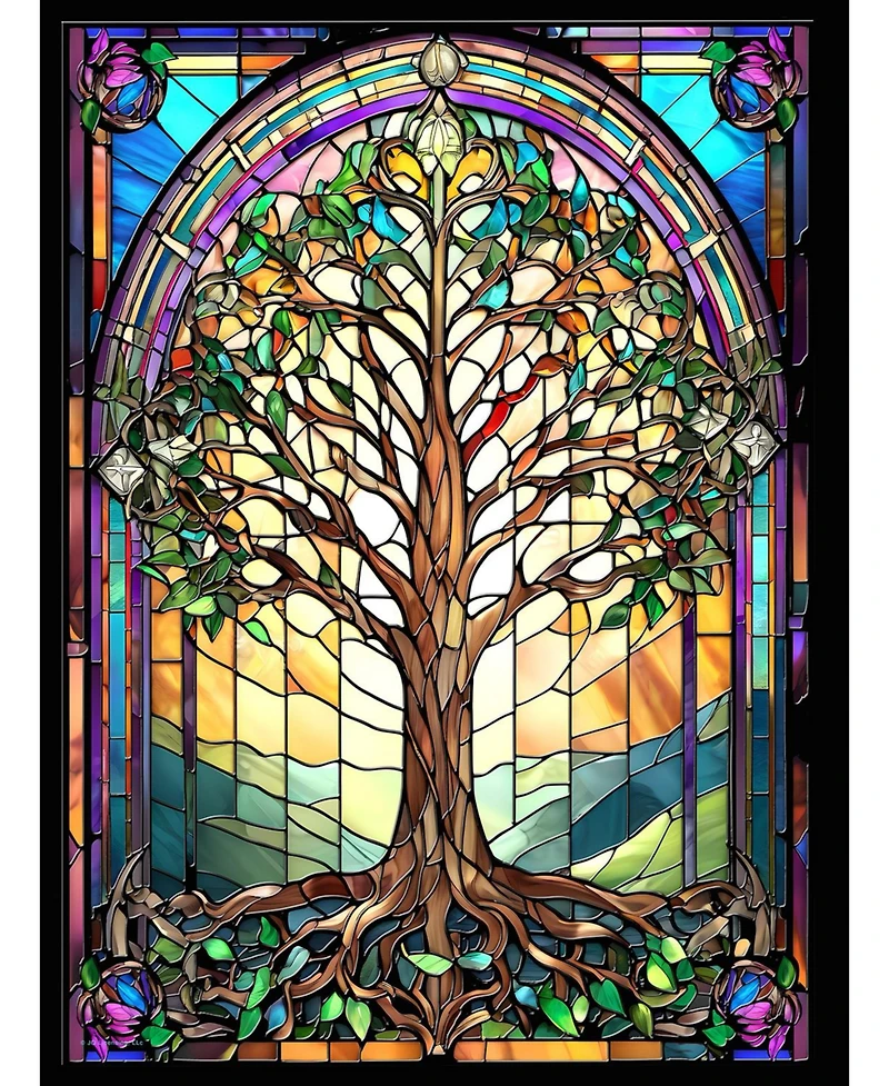 SunsOut Stained Glass Tree of Life 1000 piece Jigsaw Puzzle for Adults