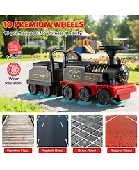 Gymax Ride on Train 6V Battery Powered Toy w/ Under-Seat Storage and Carriage