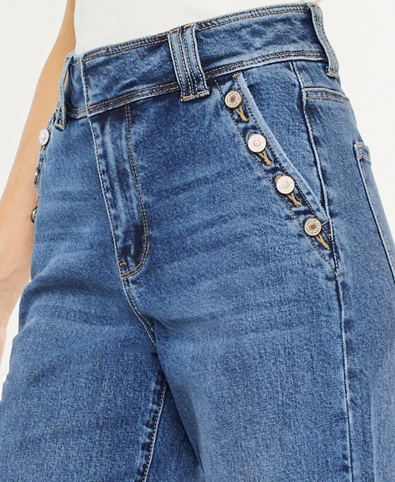 KanCan Women's Westwood Ultra High Rise Wide-Leg Jeans