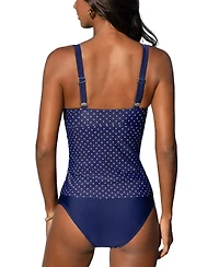 Cupshe Women's Wrapped Tankini Top & Tropical Mid-Rise Bottoms Set