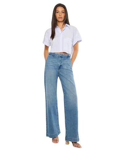 KanCan Women's Marnie Ultra High Rise Wide Leg Trouser Jeans