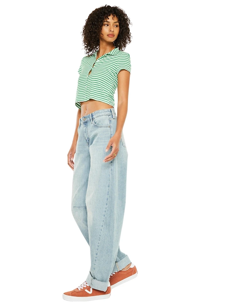 KanCan Women's Karin Low Slung Horseshoe Jeans