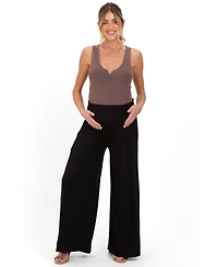 Pinkblush Smocked Waist Wide Leg Maternity Pants