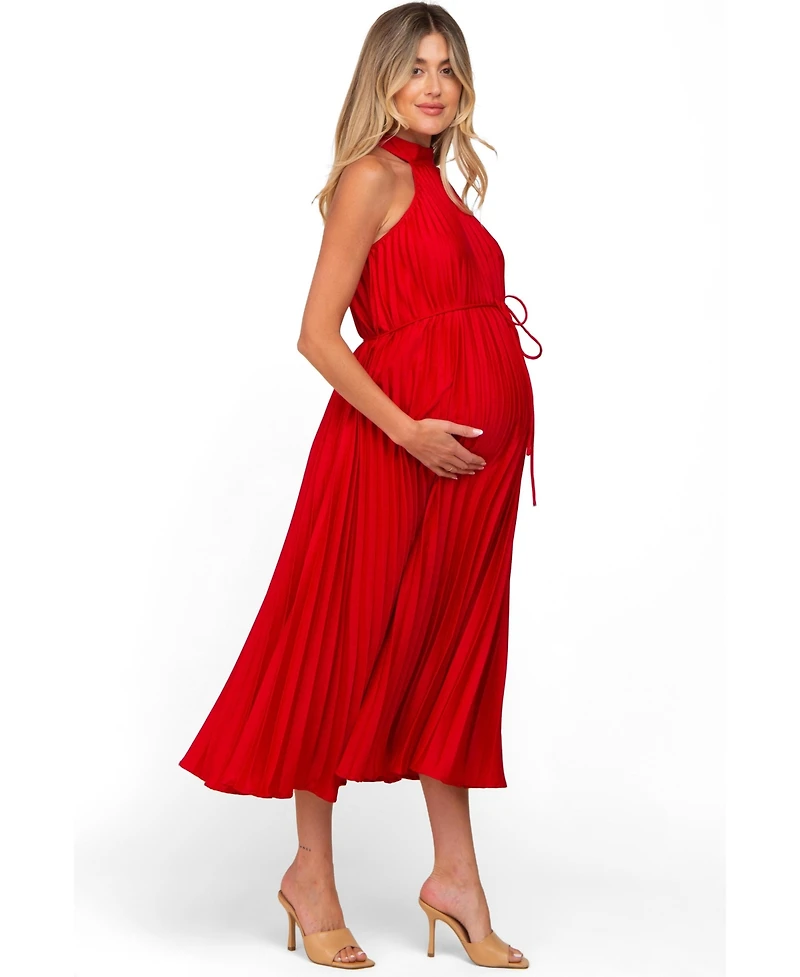 Pinkblush Maternity Pleated Halter Dress