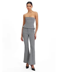 Miss Circle Women's Ulli Micro-Houndstooth Flared Pants