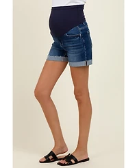 Pinkblush Maternity Cuffed Raw Hem Denim Shorts