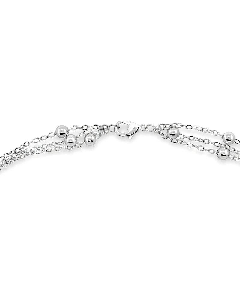 And Now This Silver Plated Beaded 18" Layered Necklace