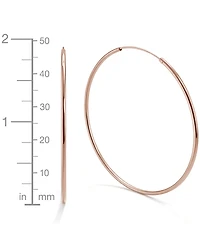 And Now This Large Silver Plated Endless Wire Medium Hoop Earrings