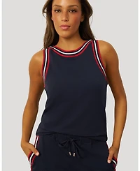 Cable & Gauge Women's Sporty Stripe Trim Tank