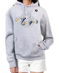 G-iii 4Her by Carl Banks Women's Gray Denver Nuggets Shadow Logo Tri-Blend Fleece Hoodie