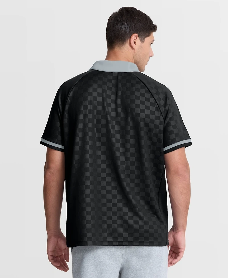 Fanatics Men's Black/Gray Las Vegas Raiders Homerun Raglan V-Neck Polo Shirt