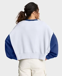Nike Women's White/Royal Los Angeles Dodgers Oversized High Hip Fleece Sweatshirt