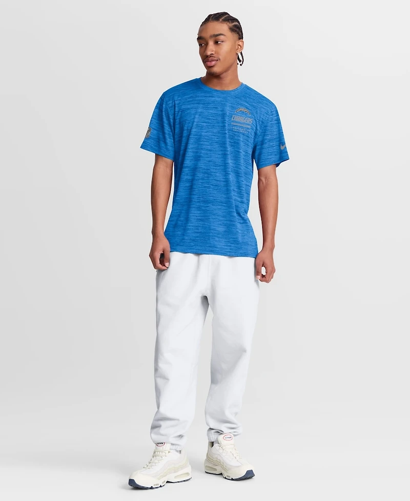 Nike Men's Powder Blue Los Angeles Chargers Sideline Double Covered Dri-fit Velocity T-Shirt