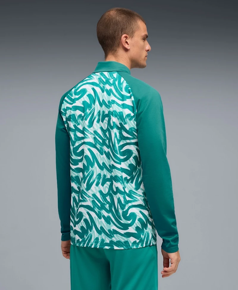Puma Men's Green Portugal National Team Pre-Match Quarter-Zip Sweatshirt