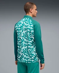 Puma Men's Green Portugal National Team Pre-Match Quarter-Zip Sweatshirt