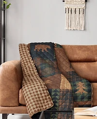 American Heritage Textiles Brown Bear Cabin Quilted Throw, 50" x 60"