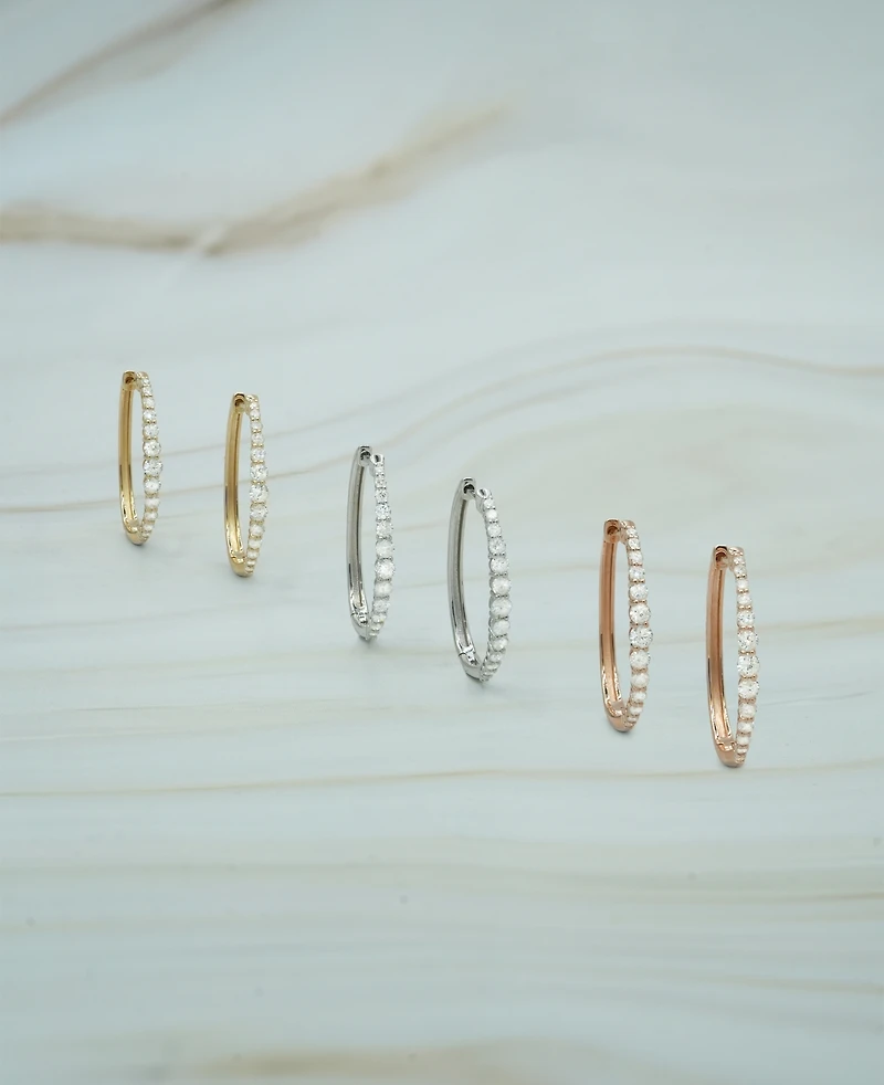 Diamond Hoop Earrings (1 ct. t.w.) 14k White or Yellow Gold