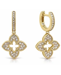And Now This Crystal Flower Hinged Hoop Earrings