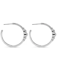 And Now This Crystal Post C Hoop Earrings