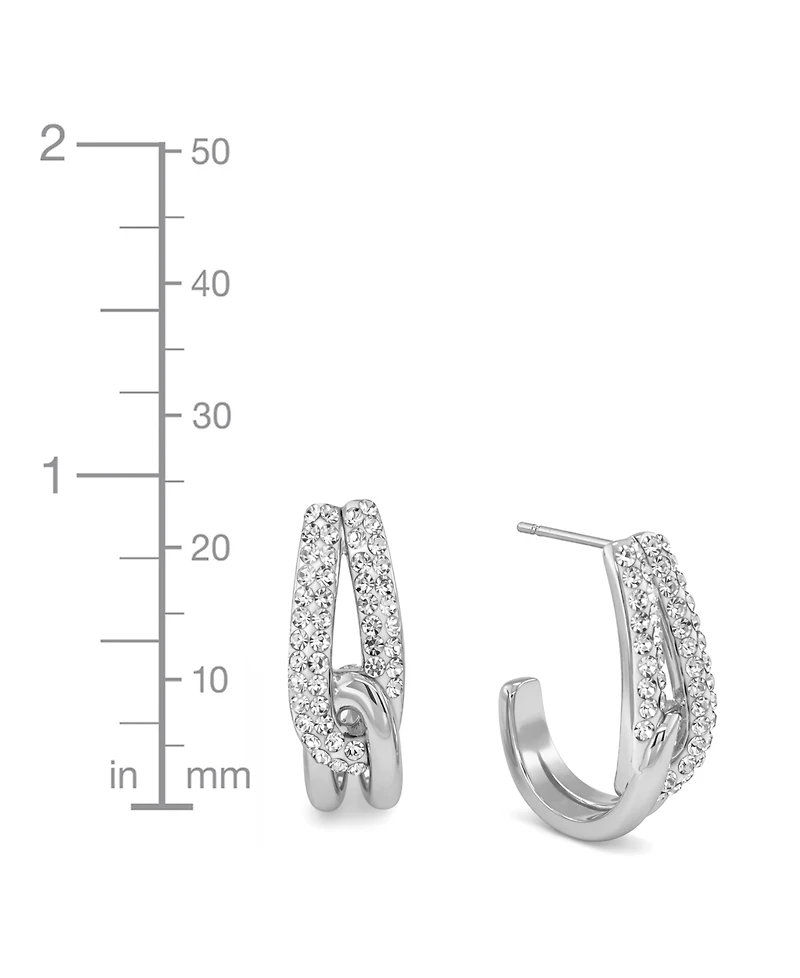 And Now This Crystal Interlock J Hoop Earrings