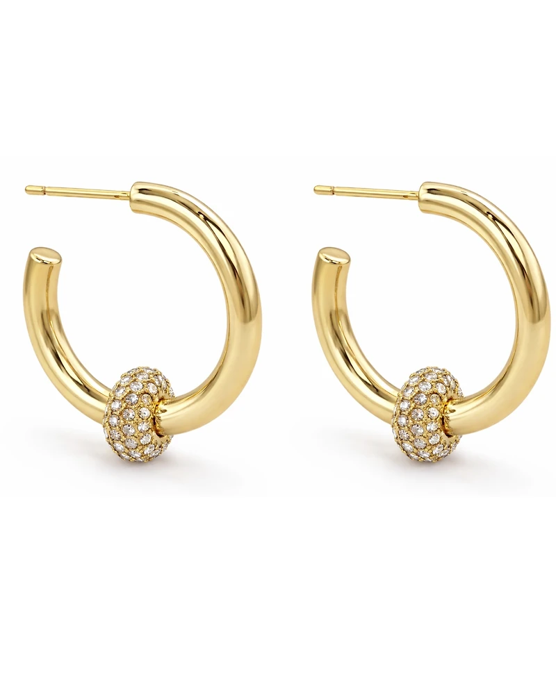 And Now This Crystal Post C Hoop Earrings