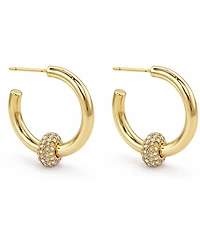 And Now This Crystal Post C Hoop Earrings
