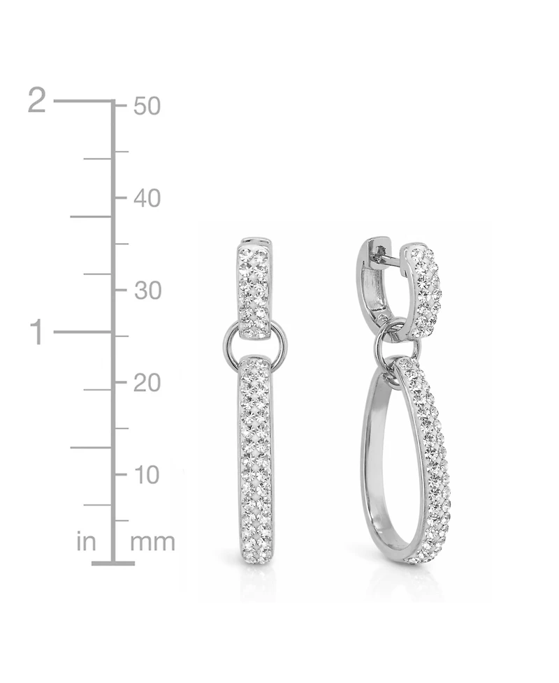 And Now This Crystal Drop Hinged Hoop Earrings