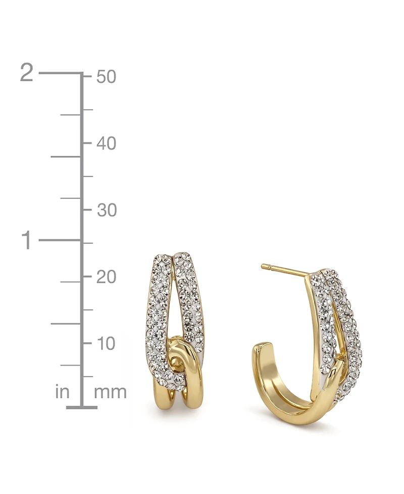 And Now This Crystal Interlock J Hoop Earrings