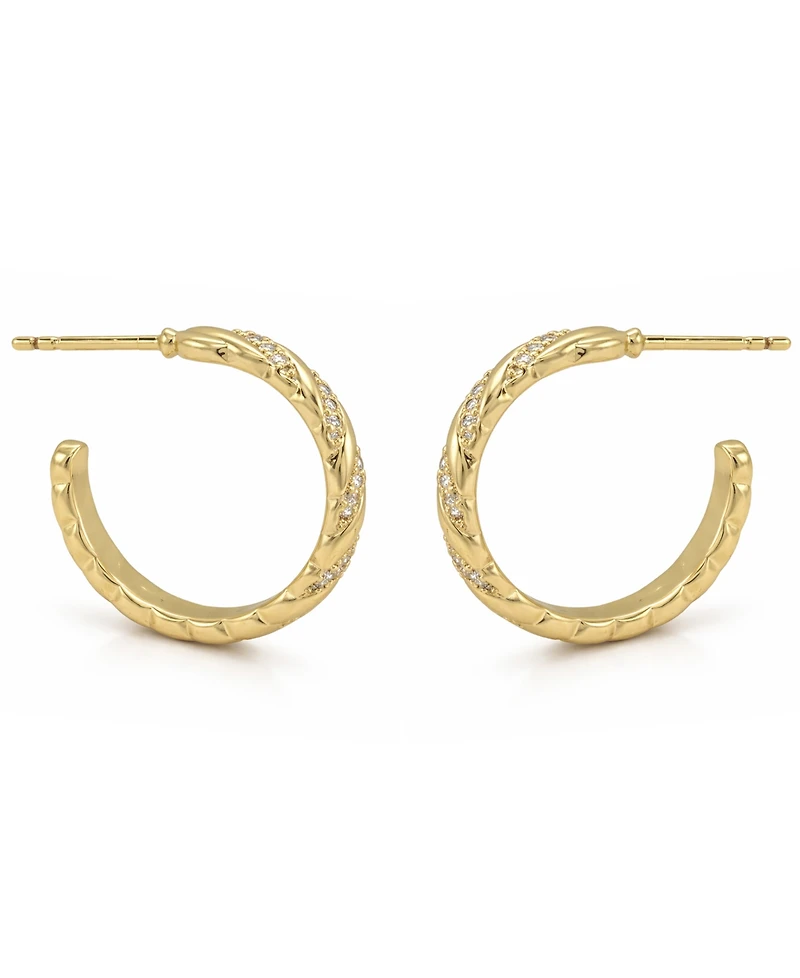 And Now This Cubic Zirconia C Hoop Earrings