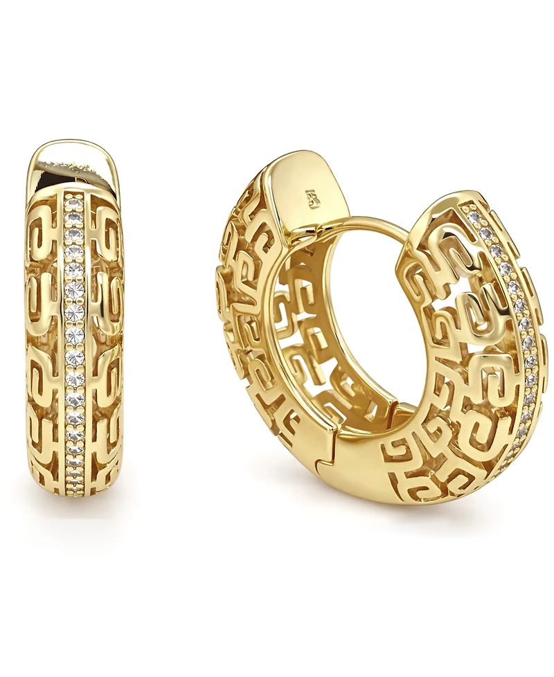 And Now This Greek Key Hinged Hoop Earrings
