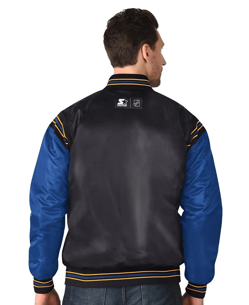 Starter Men's Black Buffalo Sabres 2024 Nhl Global Series Full-Snap Varsity Jacket