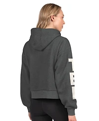 Starter Women's Heather Charcoal Tampa Bay Lightning Star Player Cropped Fleece Hoodie