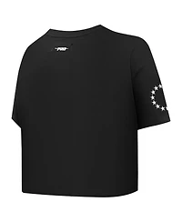 Pro Standard Women's Black Philadelphia 76ers Jewels Boxy Cropped T-Shirt
